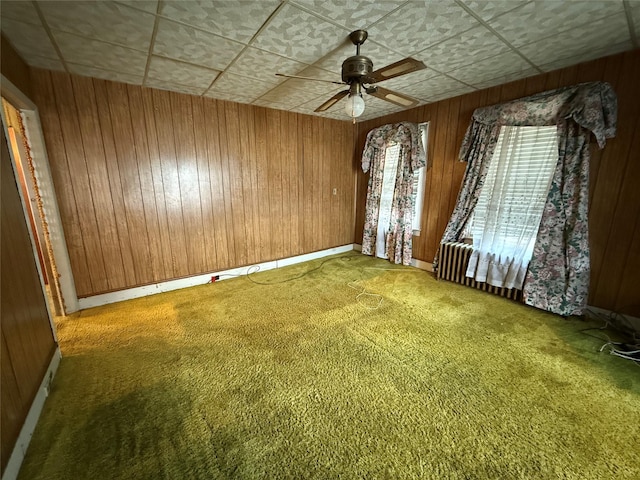 119 Verplanck Ave, Beacon, NY 12508 - carpeted spare room with a ceiling fan and wooden walls