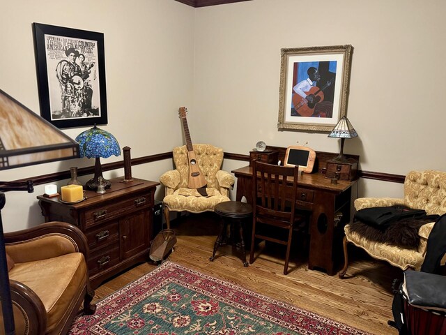 office area featuring wood finished floors