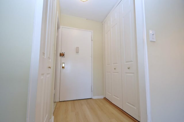 entryway with light wood-type flooring