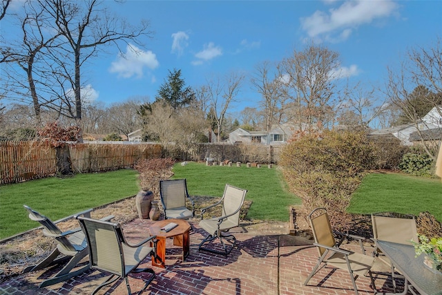 view of patio with a fenced backyard