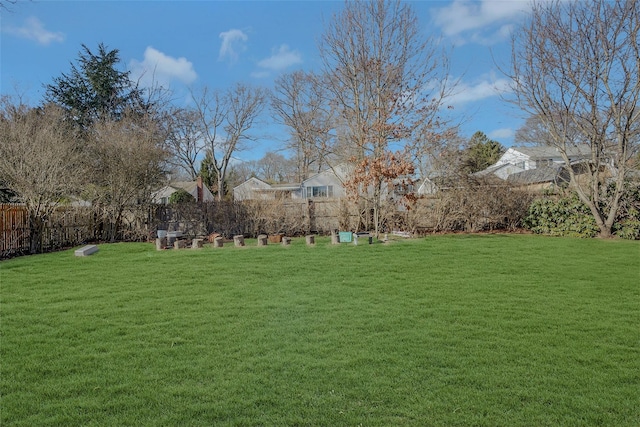 view of yard with fence