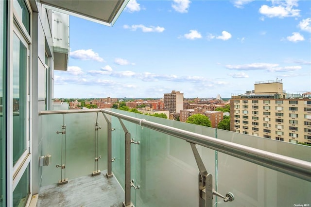 balcony with a city view