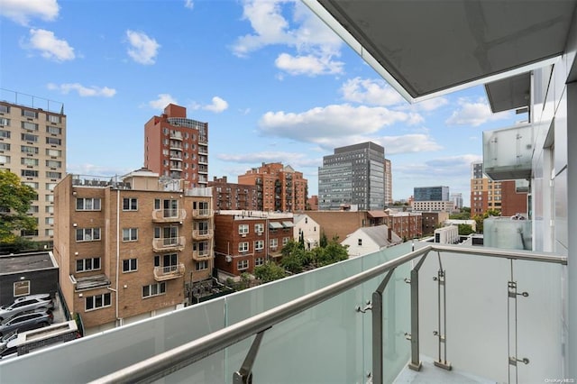 balcony with a view of city