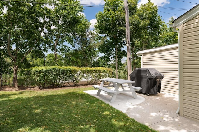 view of yard featuring a patio