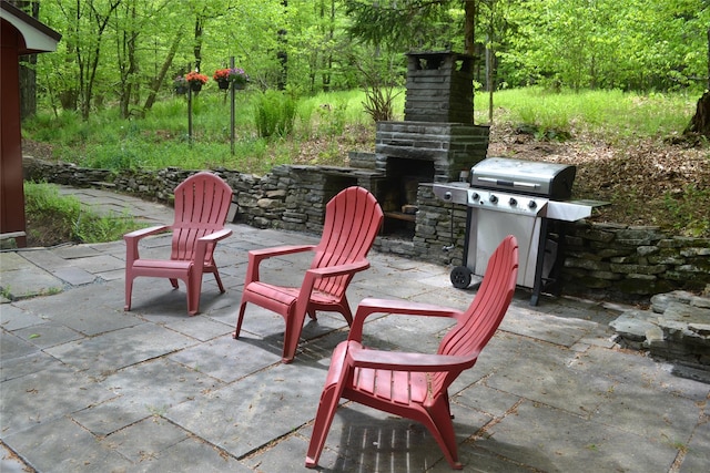 237 Trout Brook Rd, Roscoe, NY 12776 - view of patio with a grill and a view of trees
