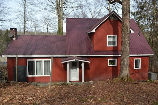 237 Trout Brook Rd, Roscoe, NY 12776 - back of house featuring metal roof and a chimney