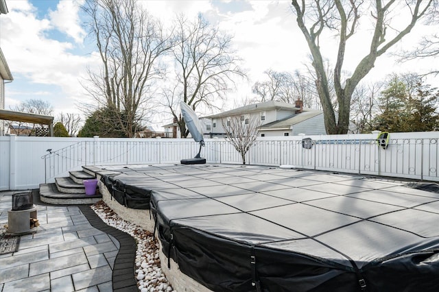 exterior space featuring fence private yard and a patio