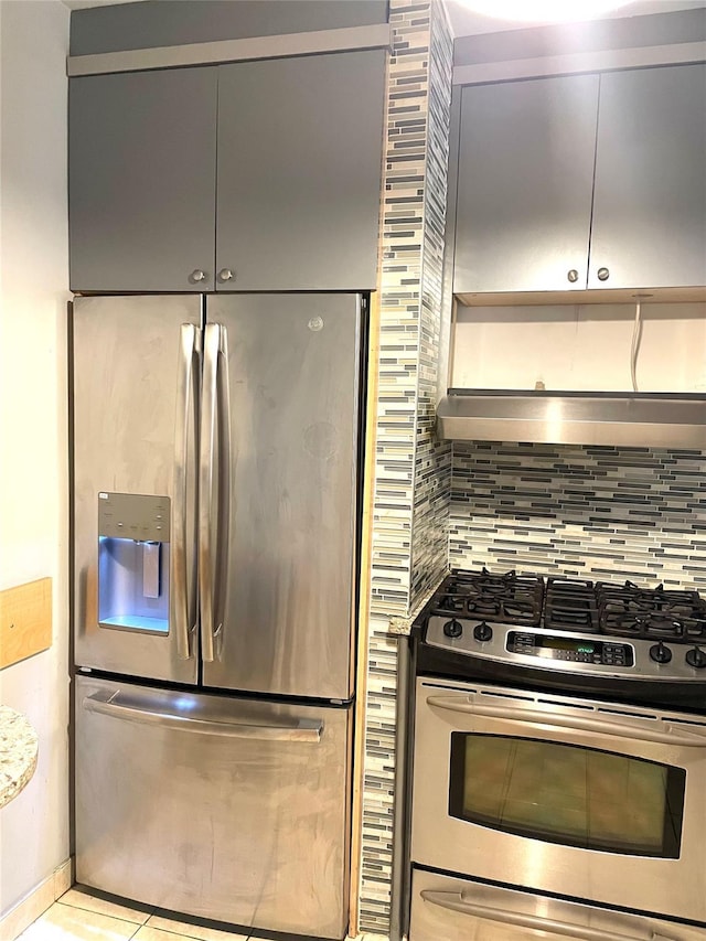 kitchen with backsplash and stainless steel appliances