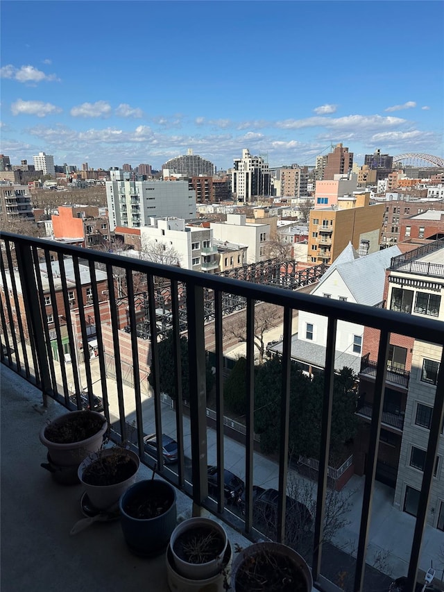 balcony with a city view