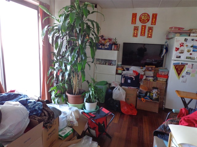 living area with wood finished floors