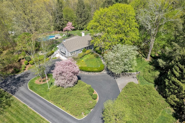 33 N Way, Chappaqua, NY 10514 - birds eye view of property featuring a wooded view