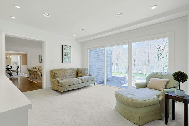 33 N Way, Chappaqua, NY 10514 - living area with carpet floors and recessed lighting
