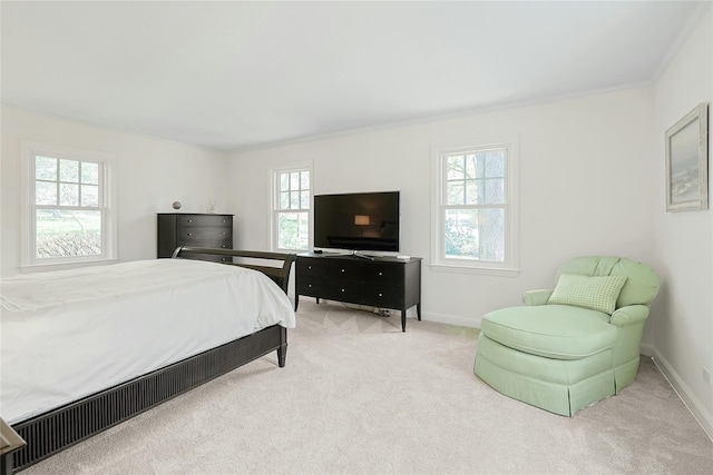 33 N Way, Chappaqua, NY 10514 - bedroom with crown molding, baseboards, and light colored carpet