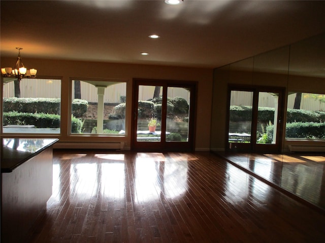 interior space featuring an inviting chandelier