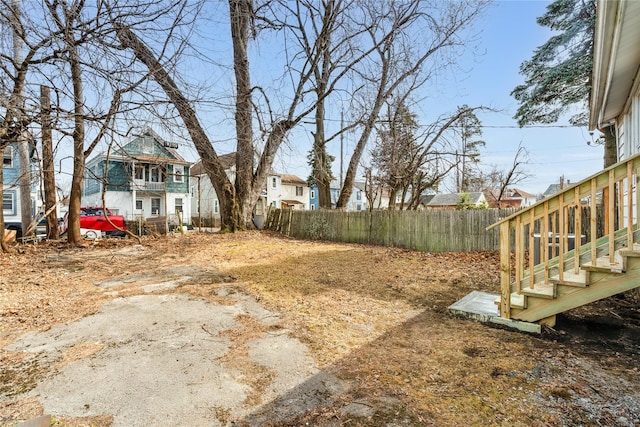 view of yard with fence