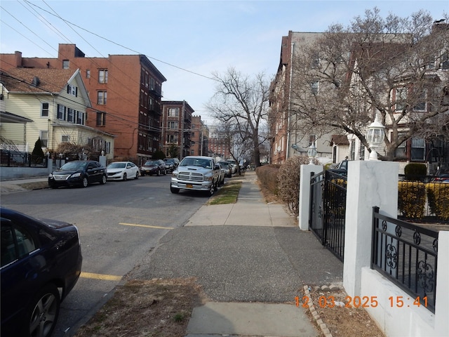 view of road with sidewalks