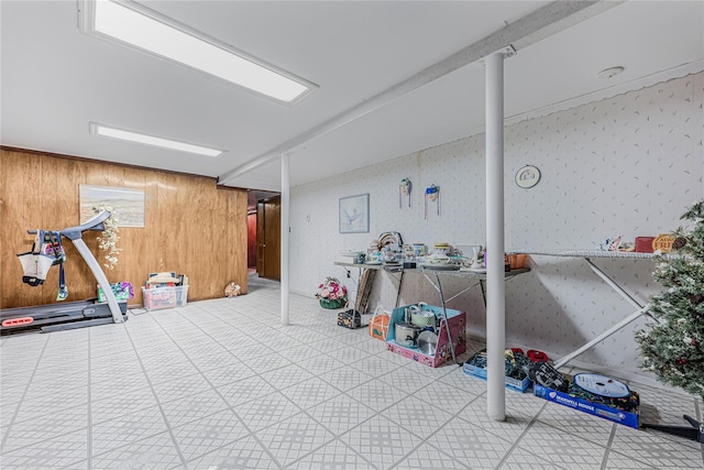 interior space with tile patterned floors