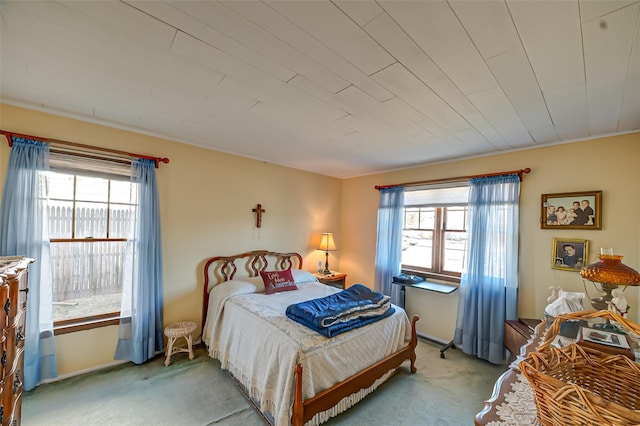 bedroom with carpet flooring and multiple windows