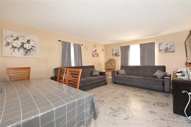 bedroom with marble finish floor