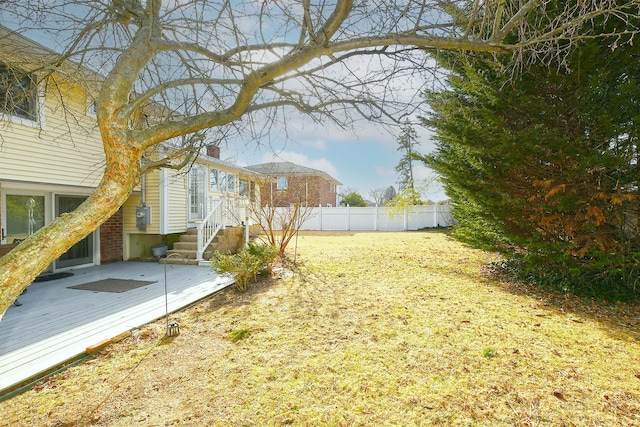 view of yard with fence