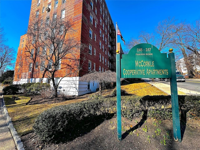 view of community sign