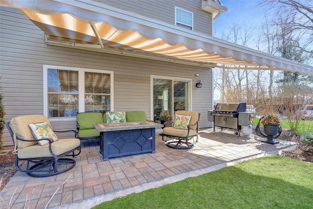 view of patio / terrace featuring grilling area and outdoor lounge area