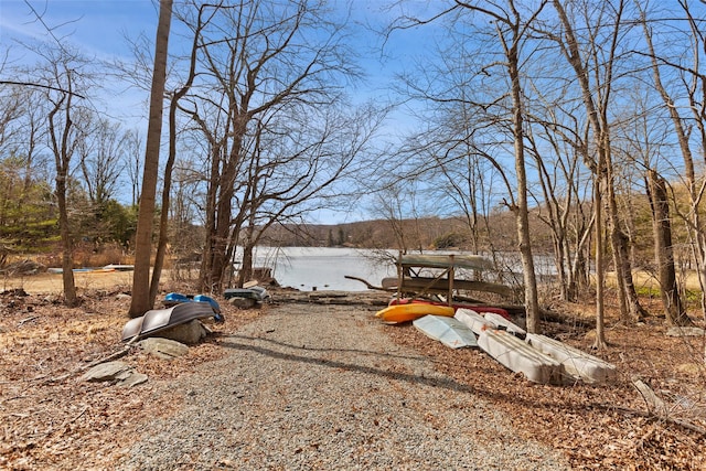 view of yard featuring a water view