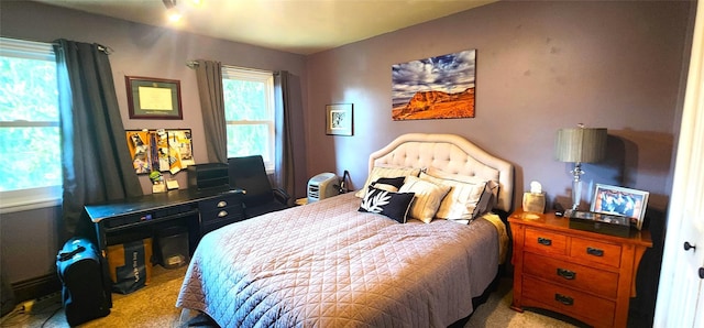 view of carpeted bedroom