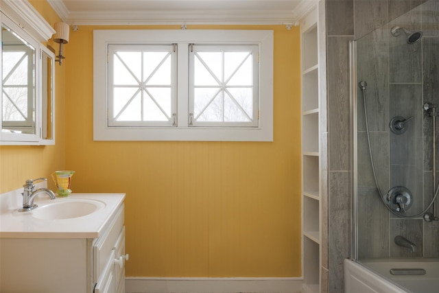 26 Curry Ln, Hyde Park, NY 12538 - full bathroom featuring crown molding, shower / bath combination, and vanity