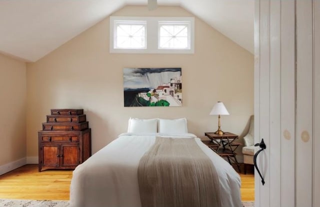 26 Curry Ln, Hyde Park, NY 12538 - bedroom with lofted ceiling, wood finished floors, and baseboards