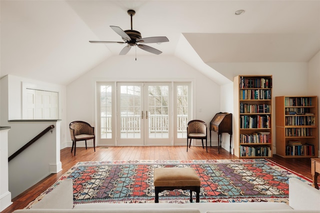 26 Curry Ln, Hyde Park, NY 12538 - sitting room with wood-type flooring, ceiling fan, and lofted ceiling