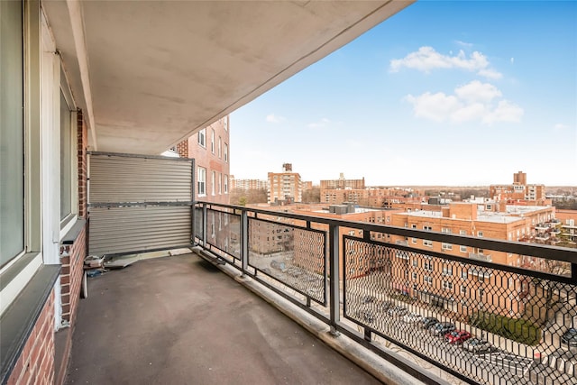 balcony featuring a city view