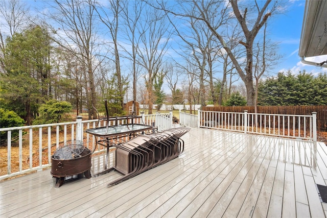 deck featuring outdoor dining area