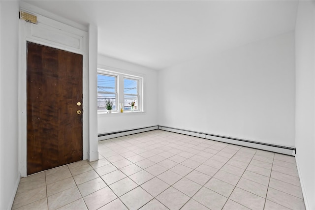 112-21 15th Ave, College Point, NY 11356 - empty room with a baseboard radiator and light tile patterned floors
