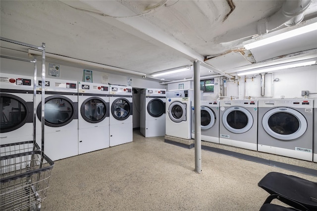 shared laundry area with washer and dryer