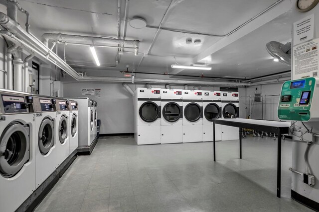 3636 Greystone Ave Unit 6M, Bronx, NY 10463 - shared laundry area featuring washer and clothes dryer and a garage