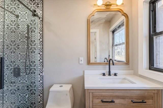 bathroom with toilet and vanity