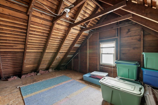 view of unfinished attic