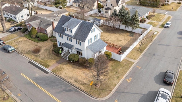 drone / aerial view with a residential view