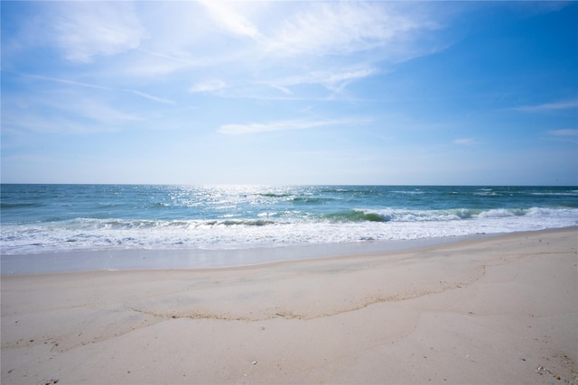 view of water feature featuring a view of the beach