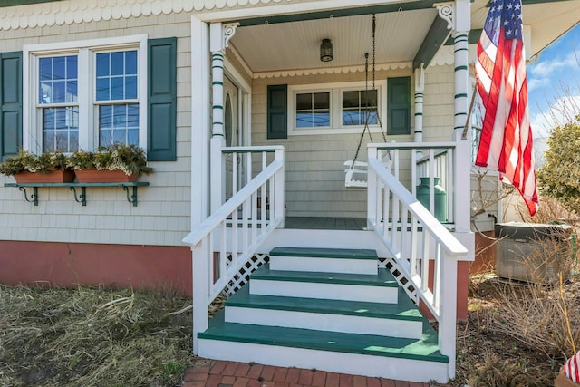 property entrance featuring cooling unit