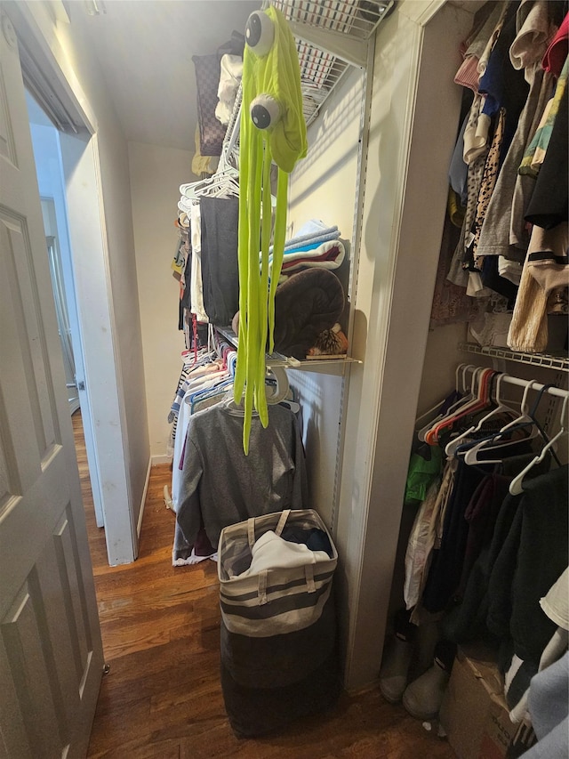 spacious closet with wood finished floors