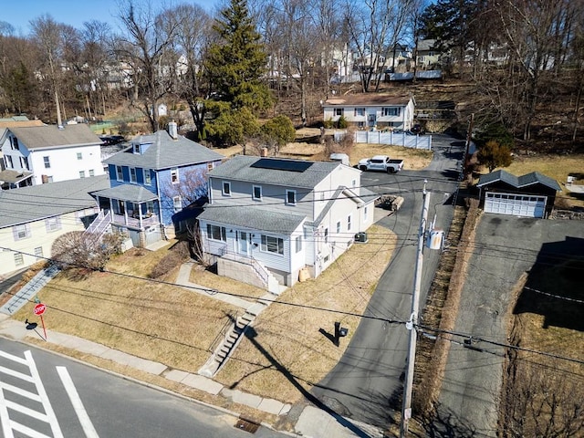 aerial view with a residential view