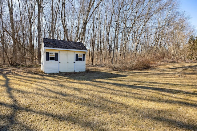 view of shed