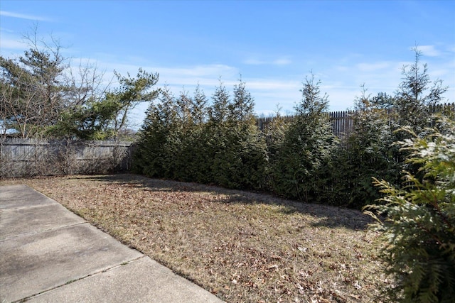 view of yard with fence