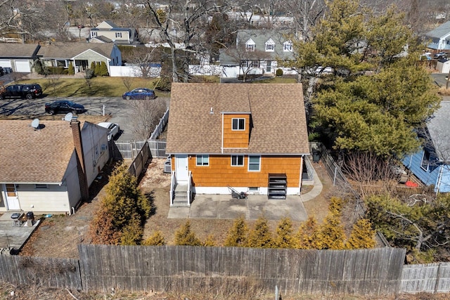 bird's eye view with a residential view