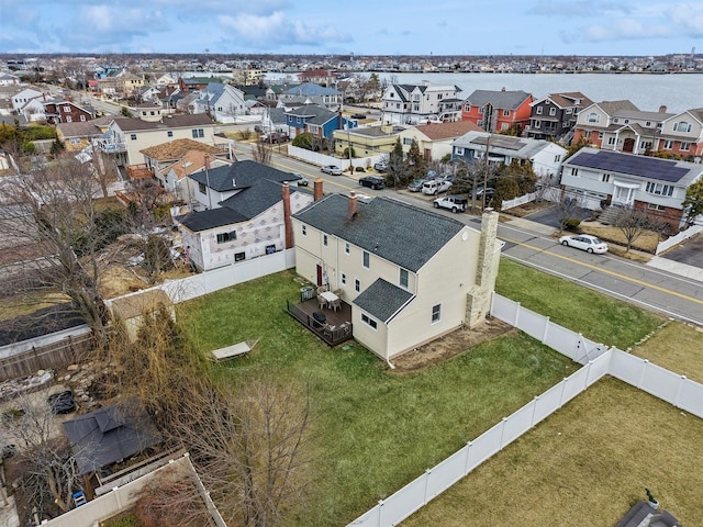 drone / aerial view with a residential view