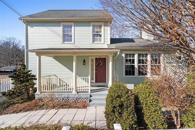 traditional home with covered porch