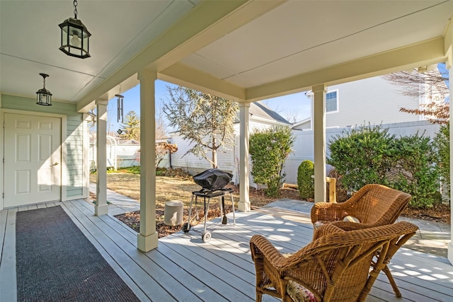 wooden deck with fence