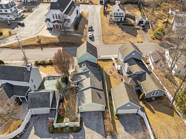 aerial view featuring a residential view